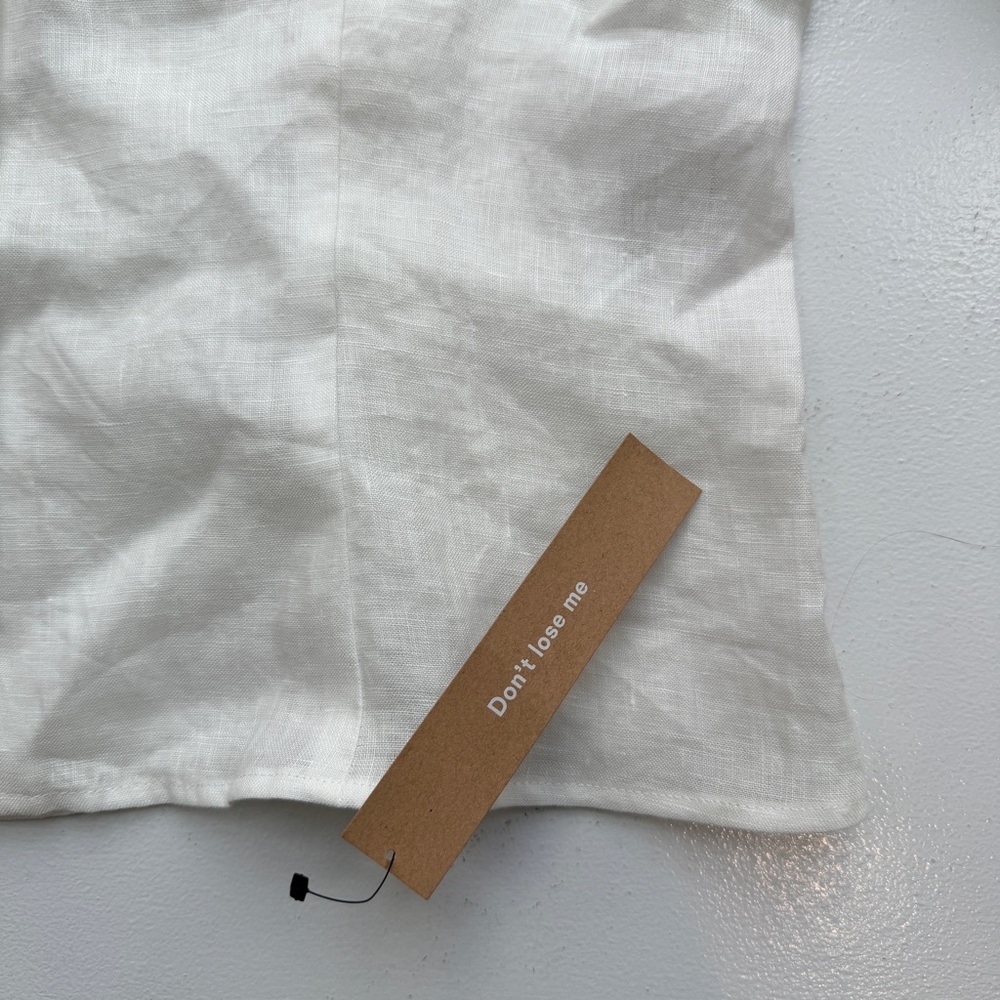 Reformation Tallulah White 100% Linen Button Up Front Top Large NWT - Picture 6 of 12
